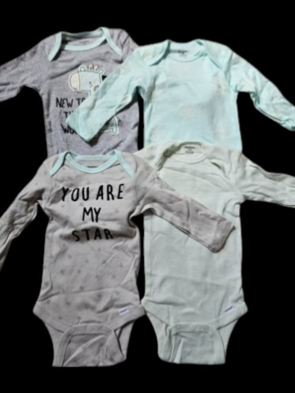 BRAND NEW Lot of GERBER Long Sleeved Bodysuits Boys Size 6-9 months